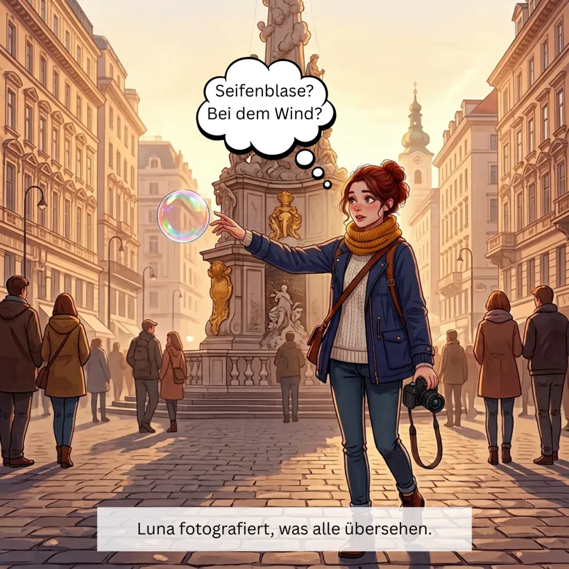 Comic-Panel 1: Der Sucher