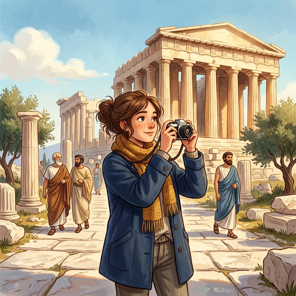 Luna fotografiert an der Akropolis in Athen